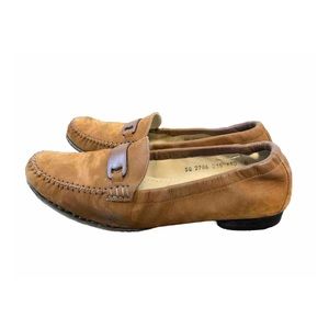 Salvatore Ferragamo Sport Tan Brown 10 B Loafer Leather Horsebit Women’s Slip On